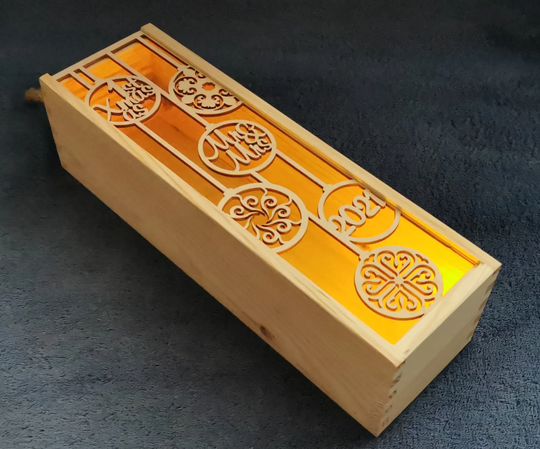Wooden Decorative Wine Holder Christmas Box For Accessory Sets Winter Wedding Anniversary Birthday 1st Xmas As Mr & Mrs Gift, Lantern