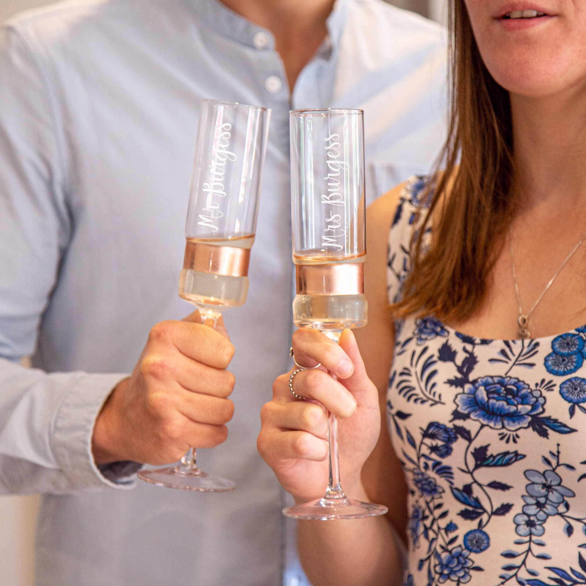 Personalised Wedding Champagne/Prosecco Flute Set