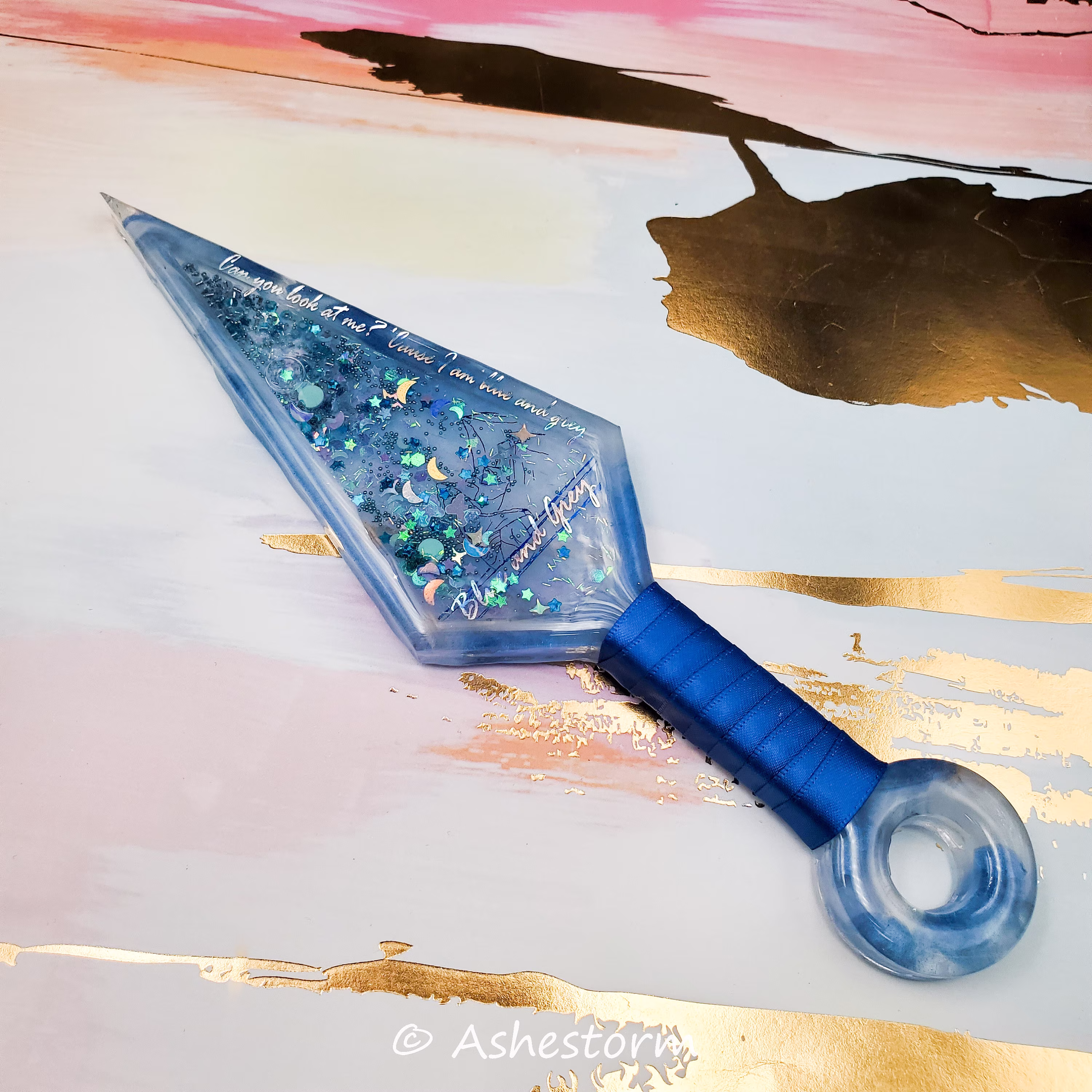 Pre-Order Bts Blue & Grey Shaker Kunai Decorative