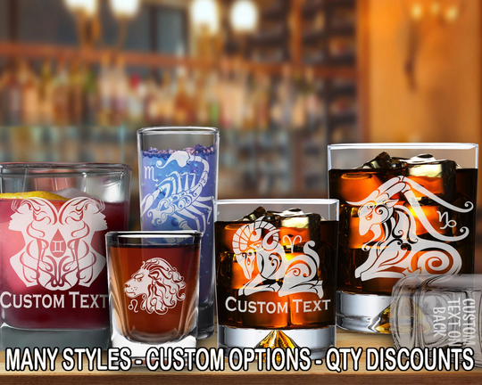 Glc Zodiac Horoscope Whiskey & Shot Glasses | One with Free Customization