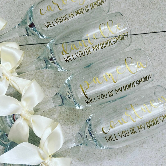 Personalised Champagne Flute | Bride To Be Gift Bridesmaid Proposal Prosecco Glass