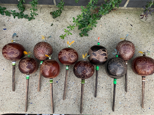 Shamanic Gourd Rattle Shaker From The Amazon