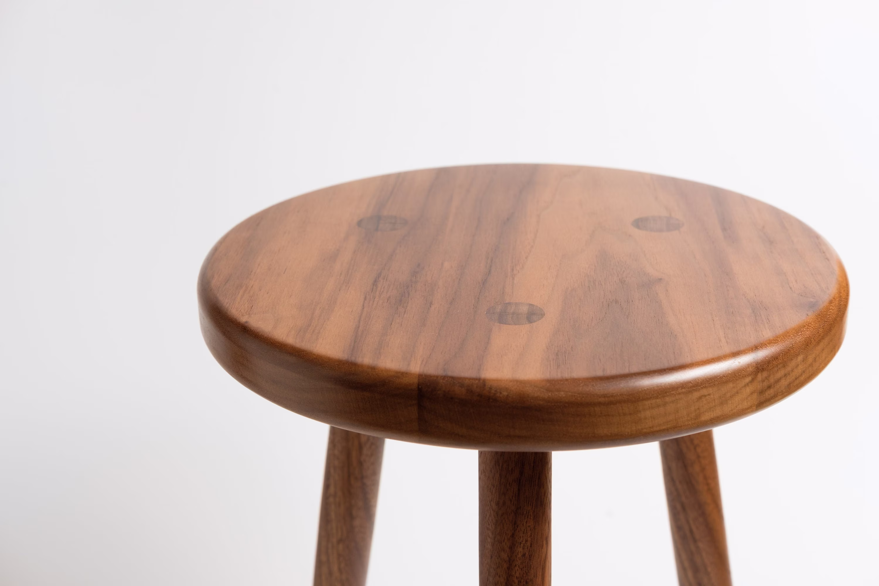 Walnut Three Legged Stool/Side Table
