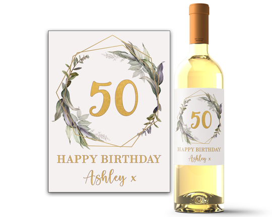 50Th Birthday Gift For Women Personalized Wine Label - Gifts