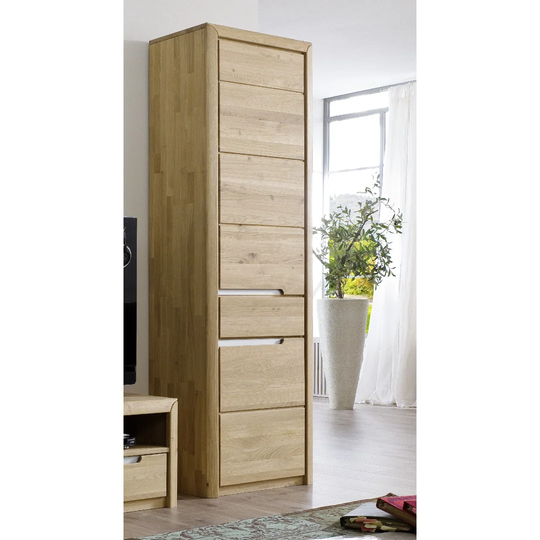 63 Cm Wide 1 Drawer Oak Solid Wood Highboard