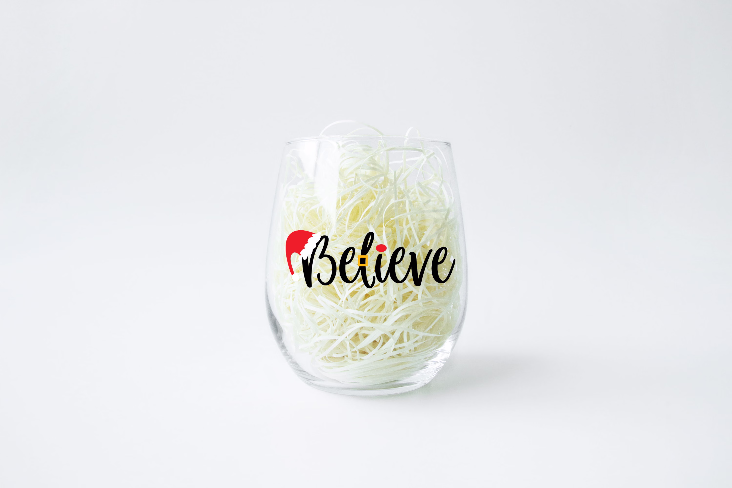 Santa Wine Glass, Believe, Christmas