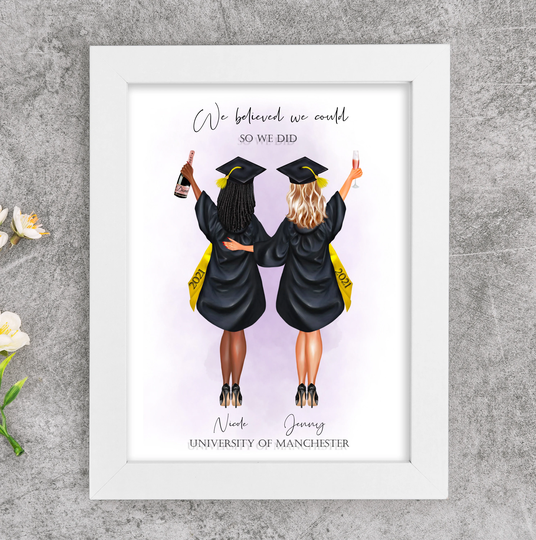 Personalised Graduation Print | Friends A5 Card University Congratulations