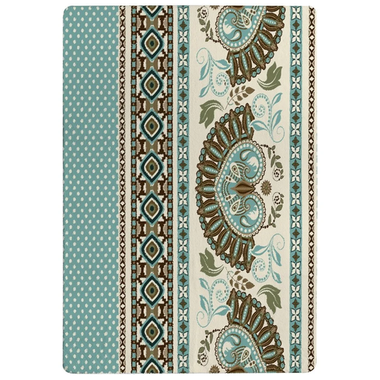 Parkins Egyptian, Greek, Roman Style Designer Shaggy Green/Brown/White Rug