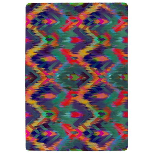 Egan Ethnic Designer Shaggy Green/Purple/Yellow Rug