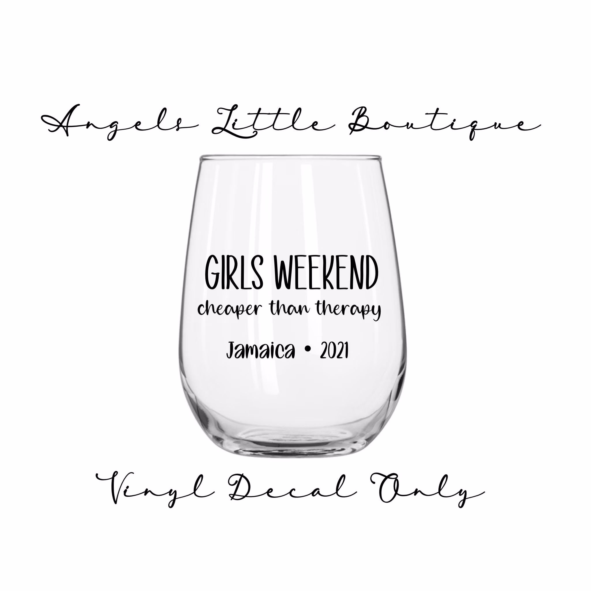 Girls Weekend Cheaper Than Therapy - Trip Getaway Vinyl Decal Only