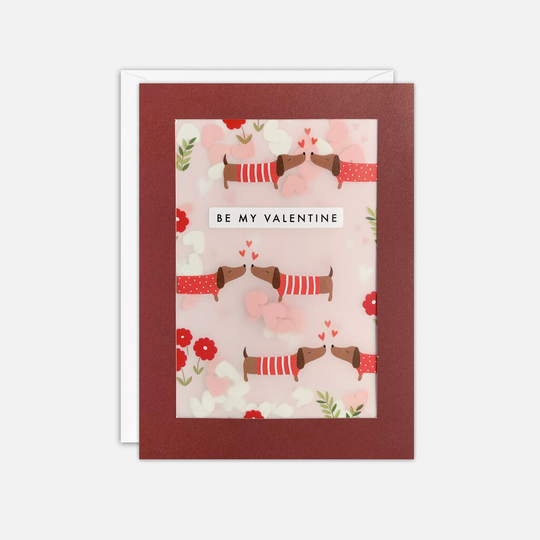 Dachshunds Valentine's Day Card With Paper Confetti - Shakies By James Ellis