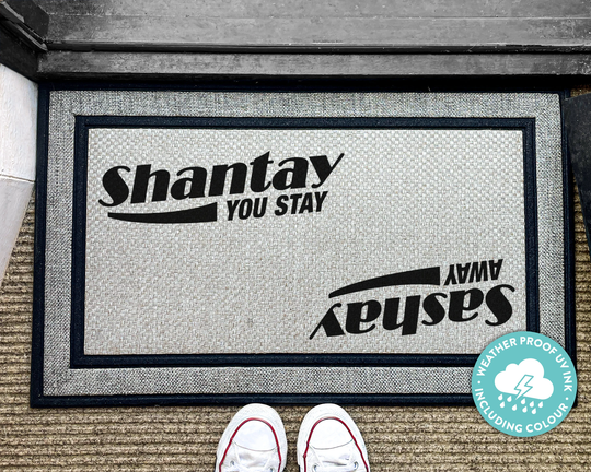 Sashay Away Shantay You Stay Outdoor Rug - Ru Paul's Drag Race Doormat Queen Quote Door Mat Pride Washable