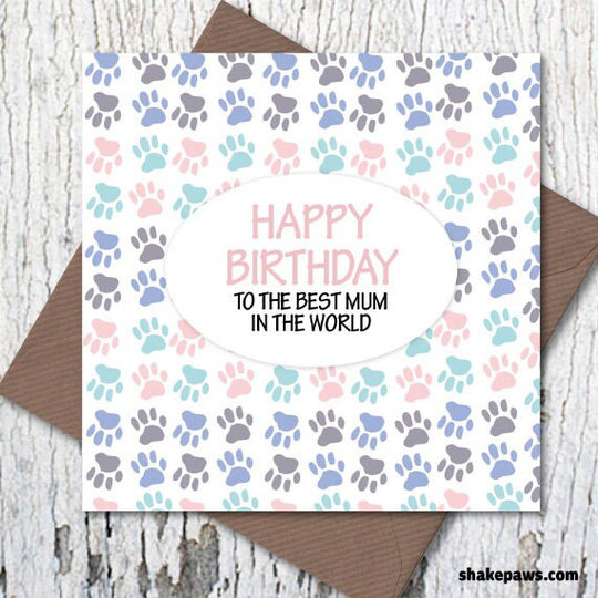 Happy Birthday To The Best Dog Mum in World Greetings Card