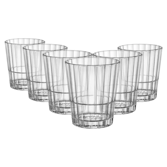 Bormioli Rocco Oxford Bar Stacking Double Whisky Glasses - 374Ml - Clear - Pack Of 6