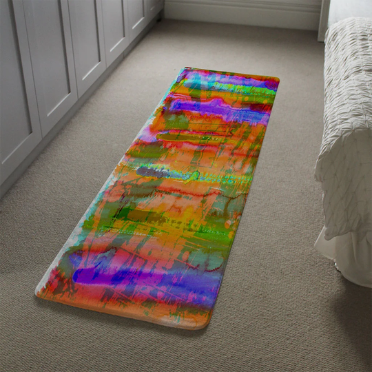Leeman Carousel Designer Shaggy Orange/Pink/Green Rug