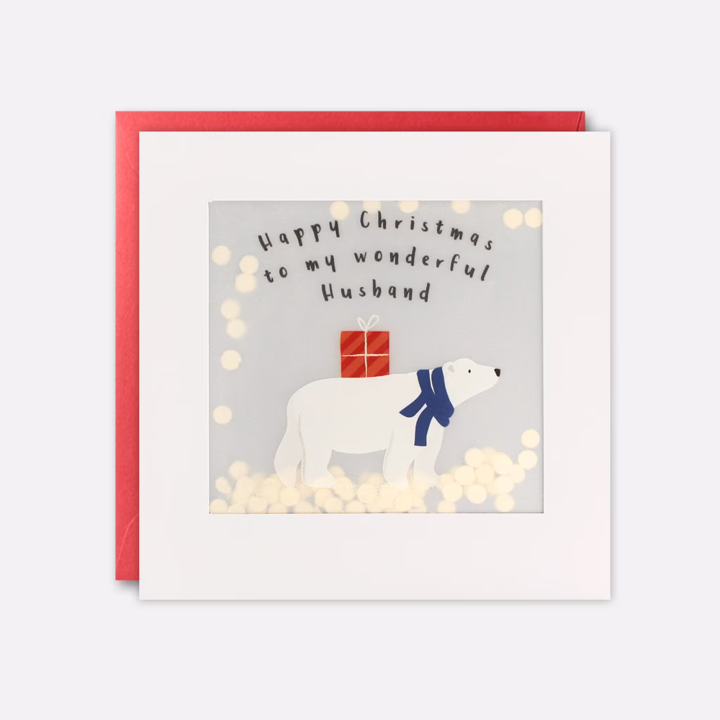 Husband Polar Bear Christmas Paper Shakies Card By James Ellis