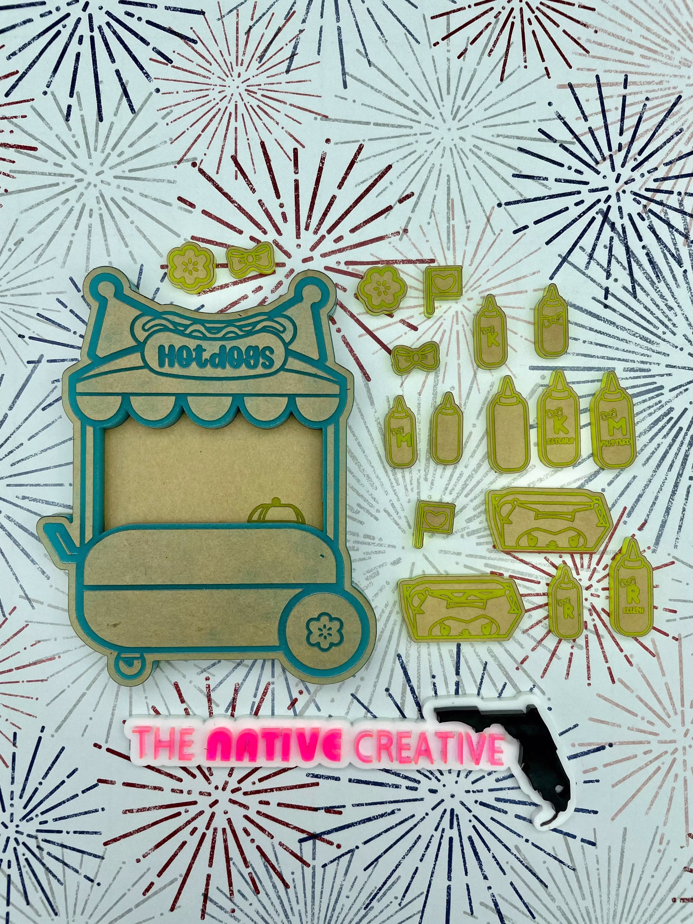 Bad Bun Hotdog San Cart Shaker With Bits Xl Silicone Mold Palette For Resin Crafting Made To Order
