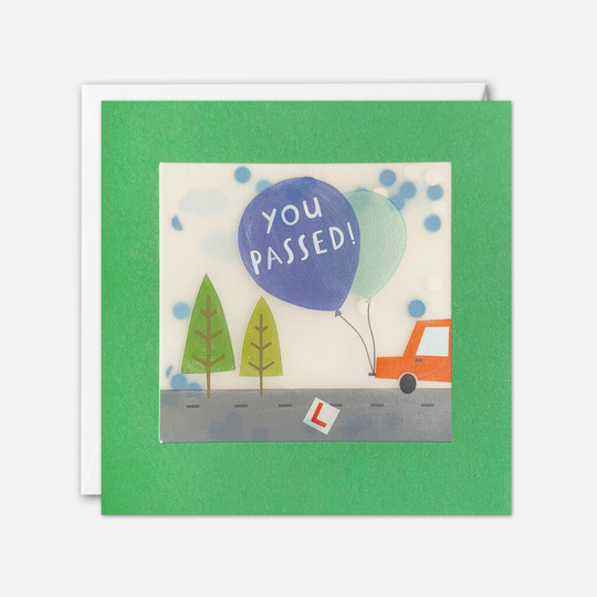 Balloon You Passed Driving Congratulations Card With Paper Confetti - Shakies By James Ellis
