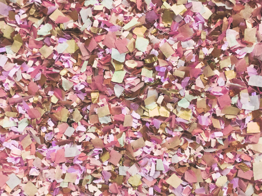 Dusty Rose Peach & Gold Confetti Mix | Biodegradable Wedding Party Decorations