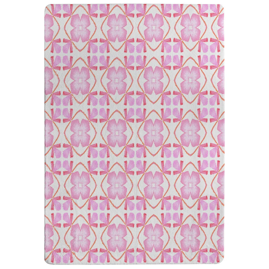 Hendrickson Sublime Boho Chic Summer Designer Shaggy White/Pink Rug