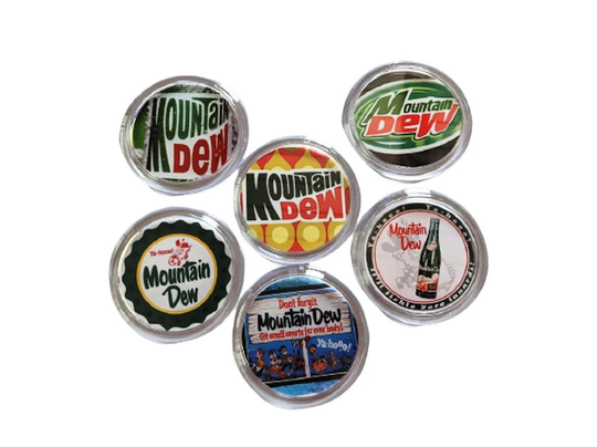 Mountain Mt. Dew Retro Soda Pop Drink Magnet Set Of 6 Big Fridge Locker Desk Magnets
