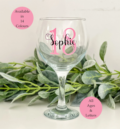 18Th Birthday Gift Girl, Glass, Gift For Her, Personalised Gin 18Th, 21st, 30Th, 40Th