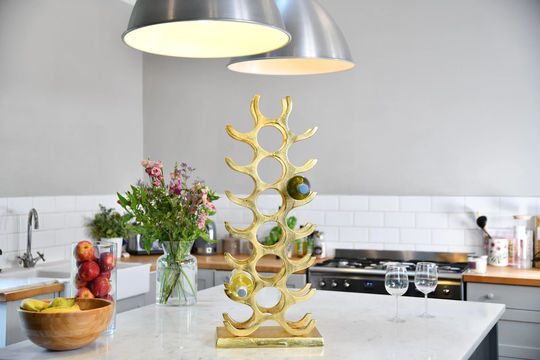 Gold Tree Shape 21 Bottle Wine Rack/ Gift/ Kitchen Accessories/ Clever Storage/ Cellar/ Holder/ Christmas Gift