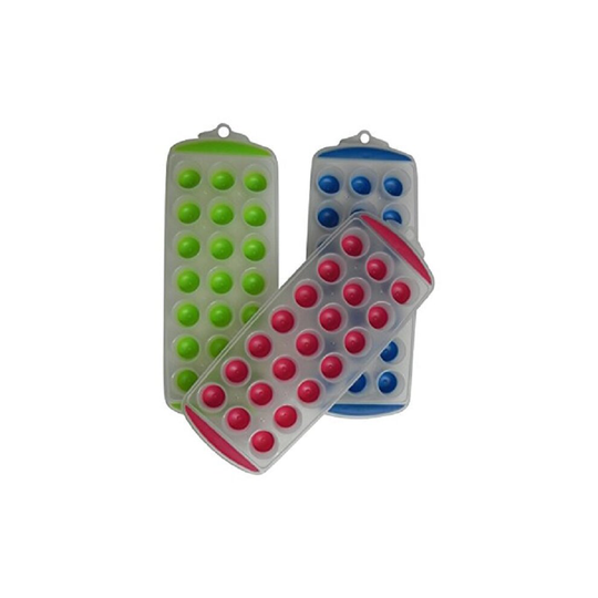 Easy POP Out ICE Cube Tray Maker Plastic Silicon 21 Cube Maker( Any Random Color)
