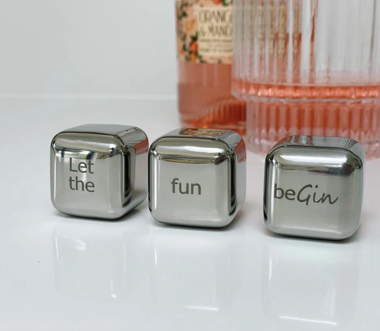 Let The Fun Begin Ice Cubes | Gin Stones Whiskey Wedding Anniversary Gift Christmas |Custom |Couples 11 Years Drinks