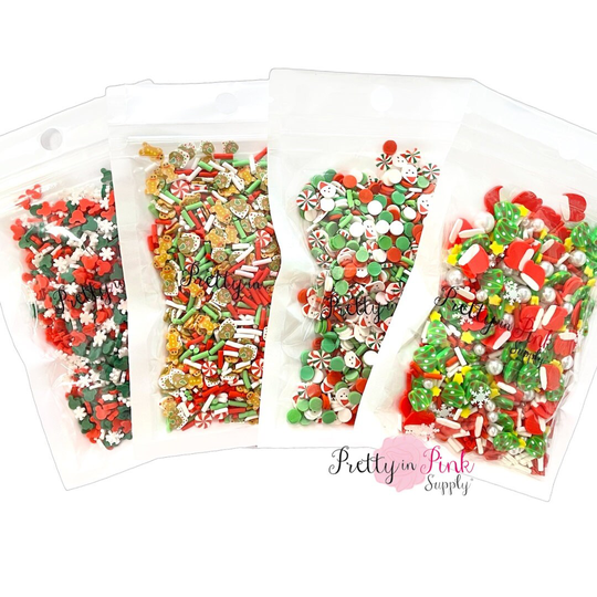 Christmas Polymer Clay Slices | Mix For Resin Slime & Supplies Merry Bright Sprinkle Mix