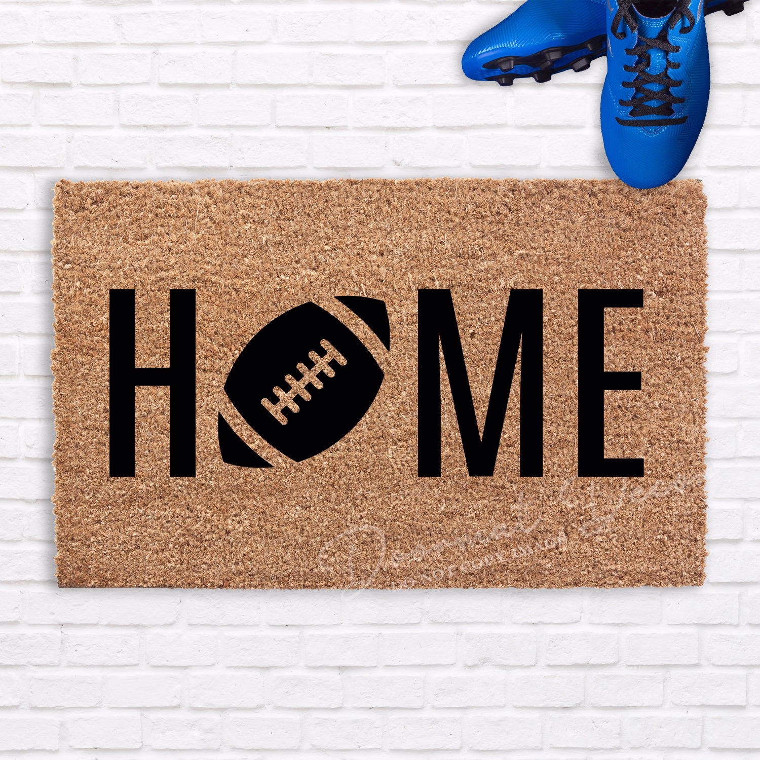 Home Football Doormat, Nfl Sports Team Gift, Outdoor Welcome Mat, Entryway Decor, Tailgate Gift