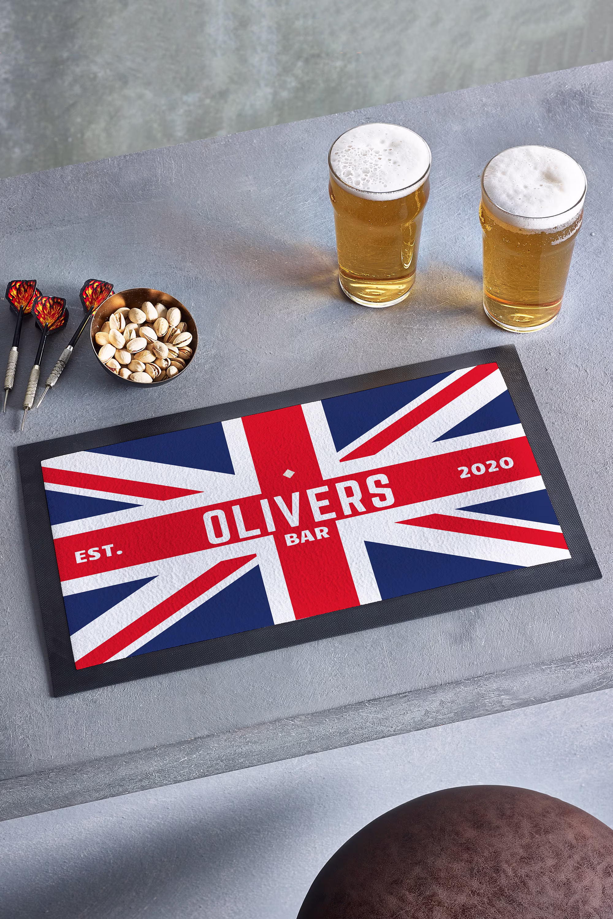 Personalised Bar Runner | Personalized Beer Mat Lockdown Accessories Gift For Men