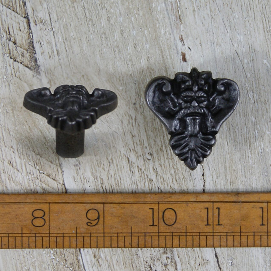 Kings Head 42mm Cast Iron Knob Rustic Industrial Drawer Handle
