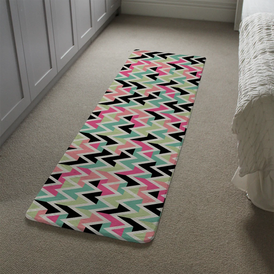 Lemoine Summer Hipster Boho Chic Designer Shaggy Pink/Green/Blue Rug
