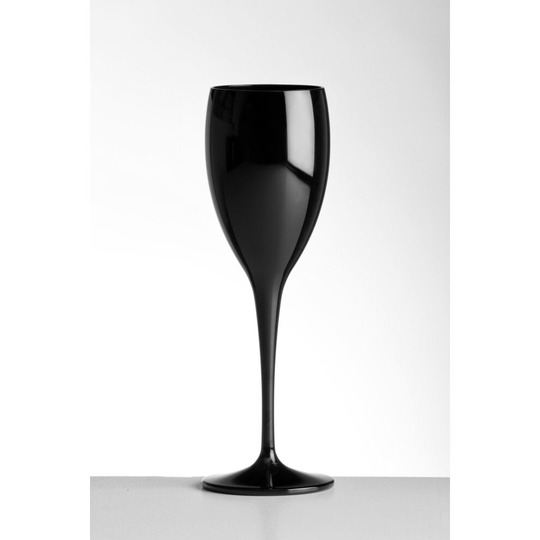 (Pack of 24) Unbreakable Polycarbonate Black Champagne Flute 180ml