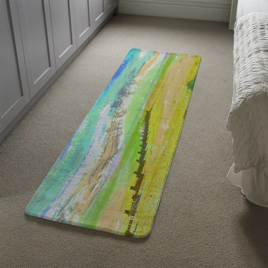 Massengale Beach Designer Shaggy Yellow/Green/Blue Rug