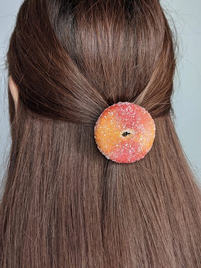 Handmade Gummy Peach Ring Hairclip/Magnet