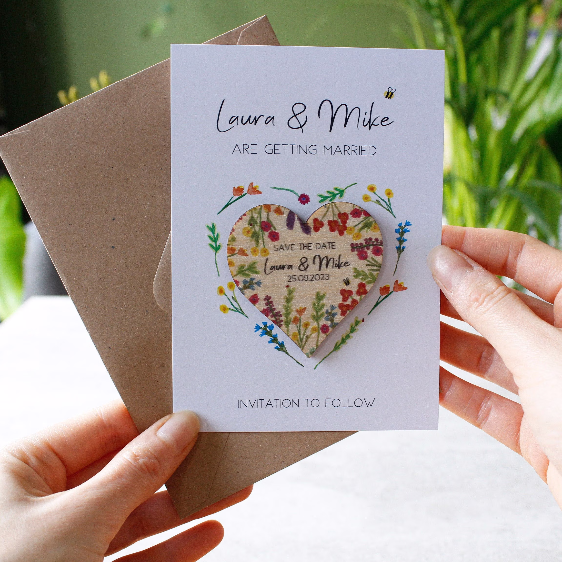 Wildflower Magnet Save The Date - Getting Married Wedding Invitations Garden Eco Friendly Invites Floral