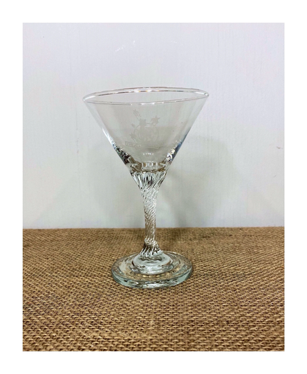 Babycham Cocktail Glass With Twisted Stem