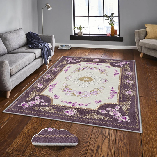 Marisela Flatweave Dark Violet/Ivory Rug