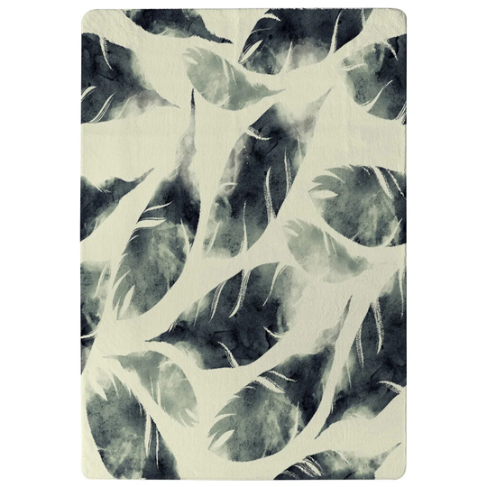Flanagan Feathers Fantastic Birds Seamless Pattern Designer Shaggy Grey/Cream Rug