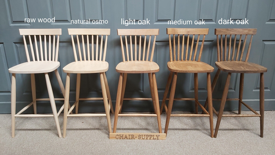 New Solid Wood Farmhouse Kitchen Dining Bar Stools in Natural Colour Or Stained