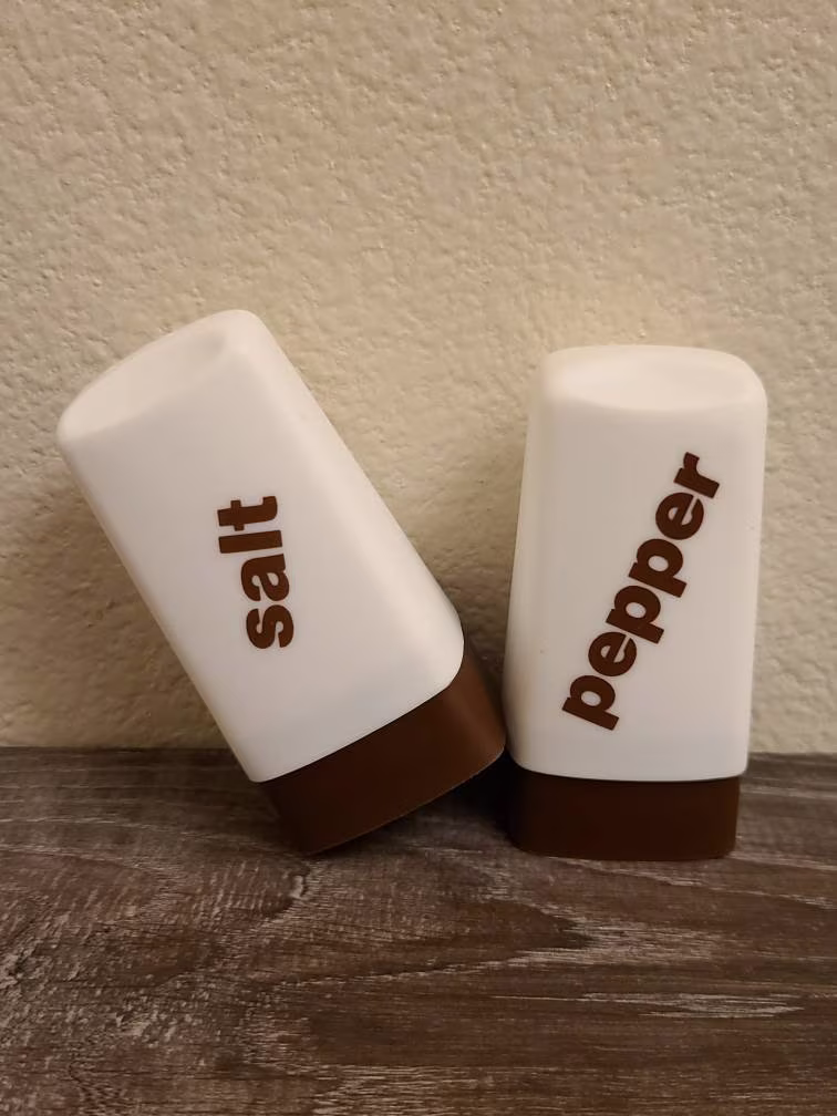 1960's Typographic Salt & Pepper Shakers-Retro Kitchen-Vintage & Pepper-Kitchen Decor-Picnic-Mid Century Decor-Vintage Dining