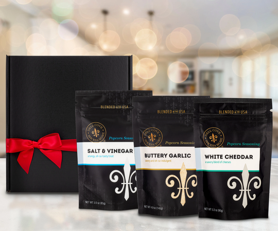 Savory Popcorn & Seasonings Gift Set - Popcorn Seasoning Sampler For Home Theater Movie Night, Employee Gift Gluten Free Dad