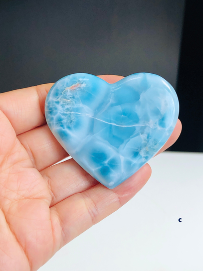 Larimar Heart, Aaa+ Grade Natural Xlarge Rare High Quality Larimar, Jewellery Diy, Crystal Gift