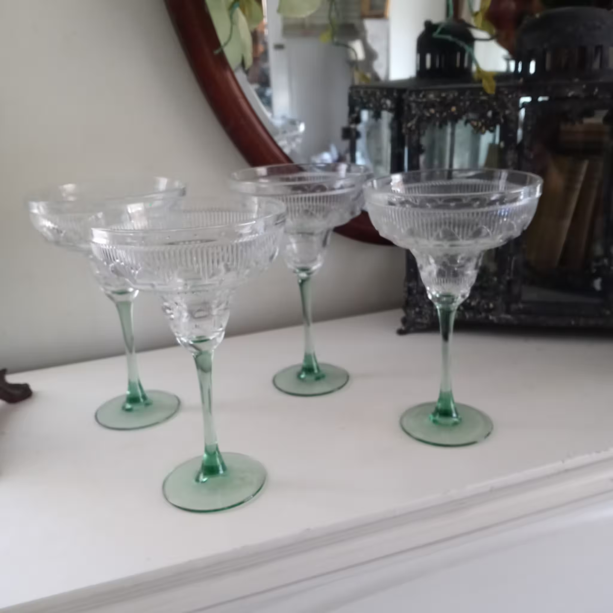 Set Of Crystal Champagne Wine Glasses