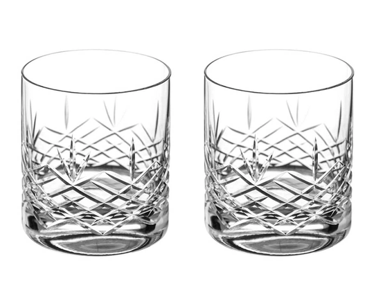 Diamante Whisky Glasses Crystal Tumblers Pair With