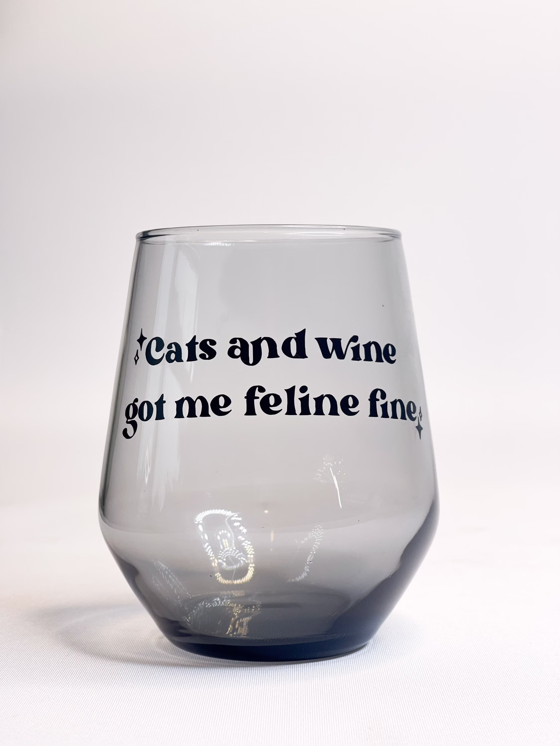 Cats & Wine Stemless Glass | Cat Cute Gifts For Lovers