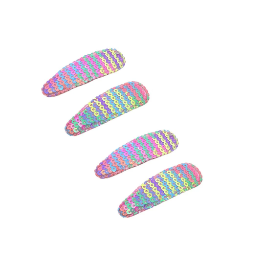 Sequin Snap Clips, Shaker Hair Clips Set Of Two Hair Clips For Girls, Toddlers