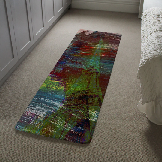 Lavallee Eiffel Tower Designer Shaggy Green/Red/Blue Rug